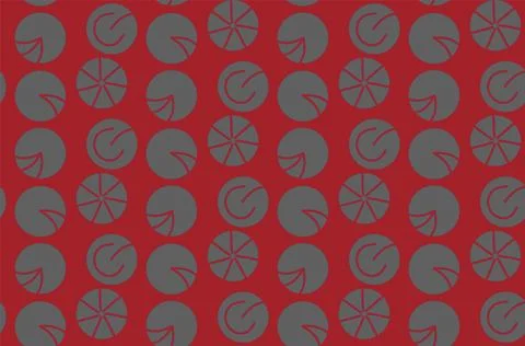 Vector seamless pattern with circles on a red background. Illustrazione stock