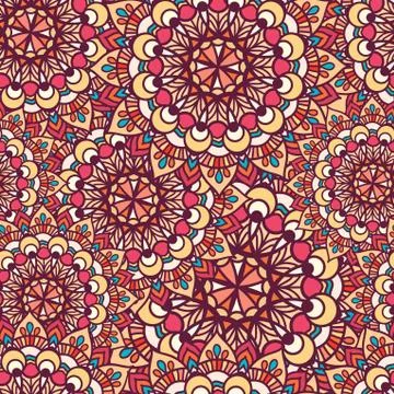 Vector Seamless pattern of circular texture. Stock Illustration