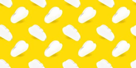 Vector seamless pattern with clouds. 3d illustration 스톡 일러스트