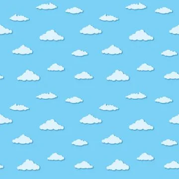 Vector seamless pattern - clouds on blue sky イラスト素材