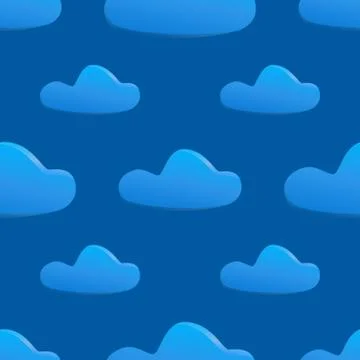 Vector seamless pattern of clouds on dark blue sky イラスト素材