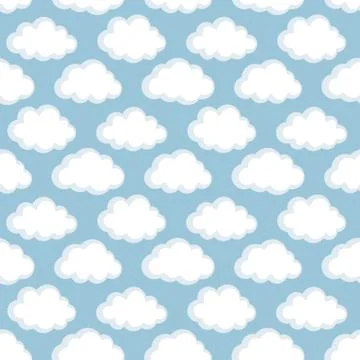 Vector seamless pattern with clouds Stockillustratie