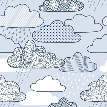 Vector seamless pattern with clouds 스톡 일러스트