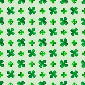 Vector seamless pattern with clover. St. Patrick s day Stock Illustration