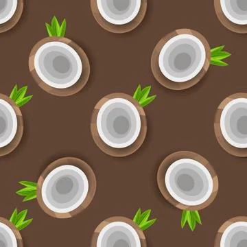 Vector Seamless Pattern With Coconut For Your Products And Business. Ilustración de archivo