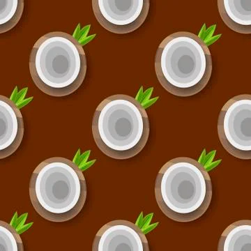 Vector Seamless Pattern With Coconut For Your Products And Business. Ilustración de archivo