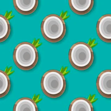 Vector Seamless Pattern With Coconut For Your Products And Business. Stock Illustration