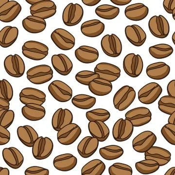 Vector seamless pattern with coffee beans 库存插图