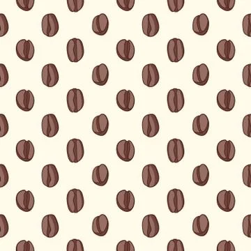 Vector seamless pattern with coffee beans Stock Illustration