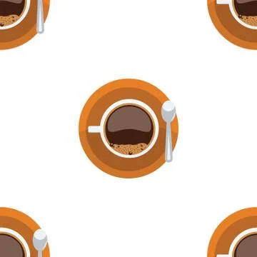 Vector seamless pattern with coffee cups on a white background for package or Stock Illustration
