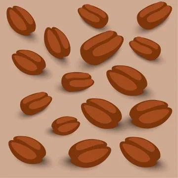 Vector seamless pattern with coffee grains. Backdrop for menus, cafes, bars Stock Illustration