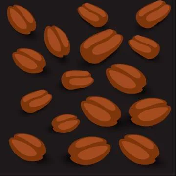 Vector seamless pattern with coffee grains. Backdrop for menus, cafes, bars  Stock Illustration
