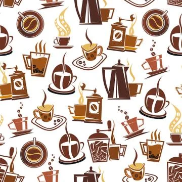 Vector seamless pattern of coffee Illustrazione stock
