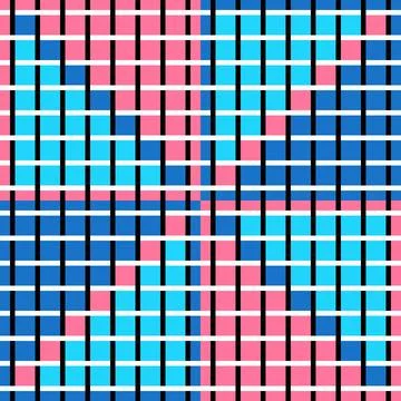 A Vector seamless pattern of colored abstract geometric shapes and grid Stock Illustration