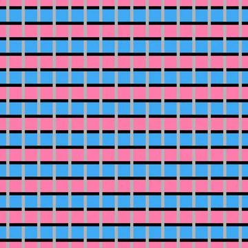 A Vector seamless pattern of colored abstract geometric shapes and grid 스톡 일러스트