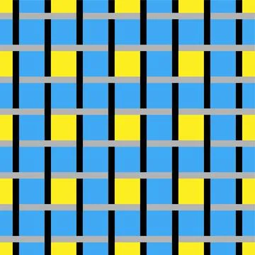 A Vector seamless pattern of colored abstract geometric shapes and grid Stock Illustration