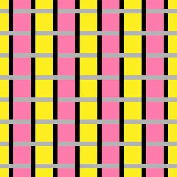 A Vector seamless pattern of colored abstract geometric shapes and grid Illustrazione stock