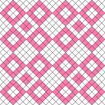 A Vector seamless pattern of colored abstract geometric shapes and grid Stock Illustration