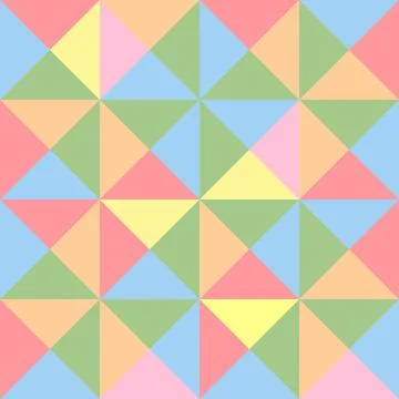 A Vector seamless pattern of colored abstract geometric shapes and grid 스톡 일러스트