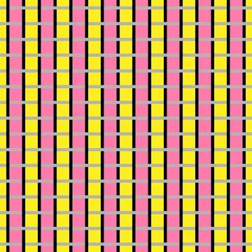 A Vector seamless pattern of colored abstract geometric shapes and grid Stock Illustration