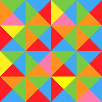 A Vector seamless pattern of colored abstract geometric shapes and grid Illustrazione stock