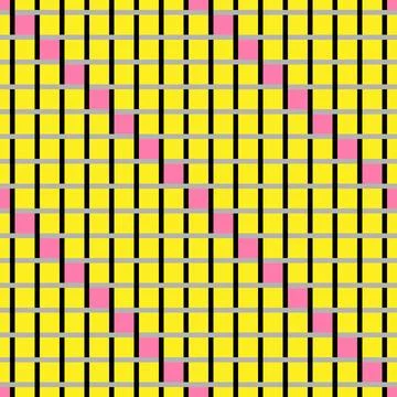 A Vector seamless pattern of colored abstract geometric shapes and grid 스톡 일러스트