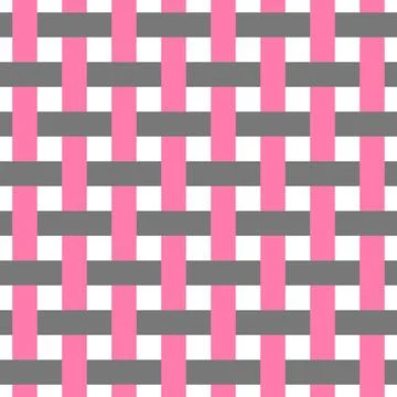 A Vector seamless pattern of colored abstract geometric shapes and grid wicke Stock Illustration