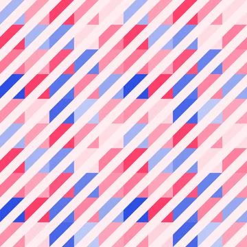 A Vector seamless pattern of colored abstract geometric shapes and grid style 스톡 일러스트