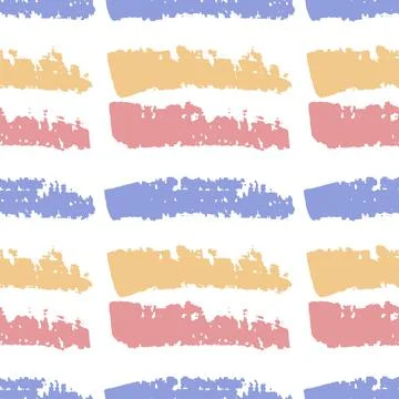 Vector seamless pattern with colored brush stroke on white background Illustrazione stock