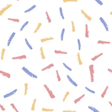 Vector seamless pattern with colored brush stroke on white background Stock Illustration