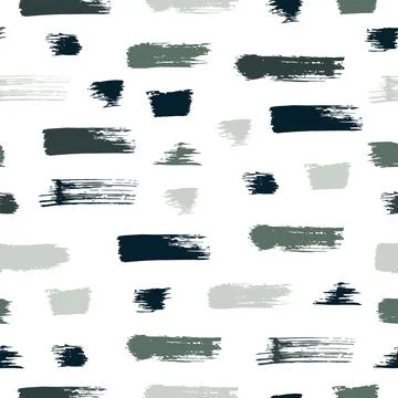 Vector seamless pattern with colored brush strokes on white background. Hand  Stockillustratie