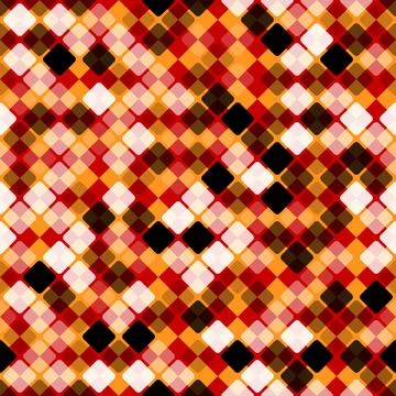 Vector seamless pattern of colored diagonal cells. Texture for textile print Stock Illustration