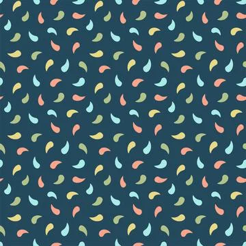 Vector seamless pattern of colored droplets on dark background. Stock Illustration