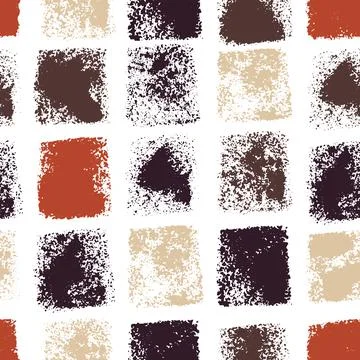 Vector seamless pattern with colored grunge textured shapes on white backgrou Stock Illustration