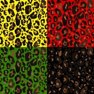 Vector seamless pattern with colored leopard print. Animal print. Cheetah print Stock Illustration