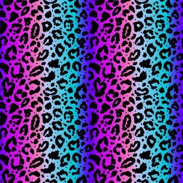 Vector seamless pattern with colored leopard print. Animal print. Cheetah print Stock Illustration