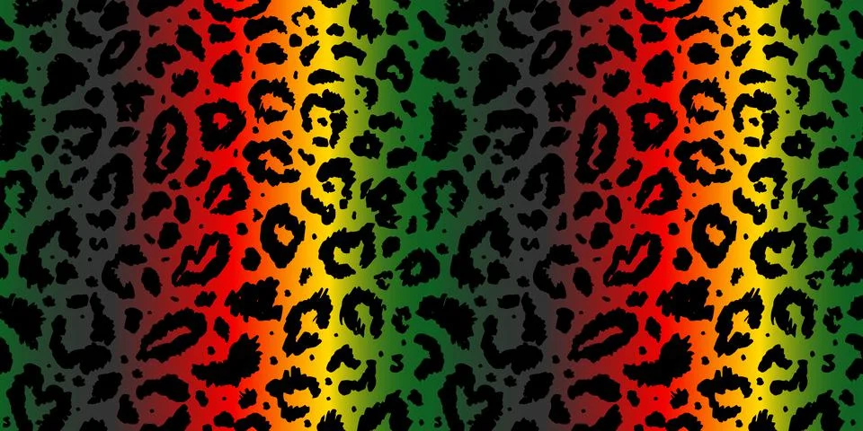 Vector seamless pattern with colored leopard print. Animal print. Cheetah print Stock Illustration