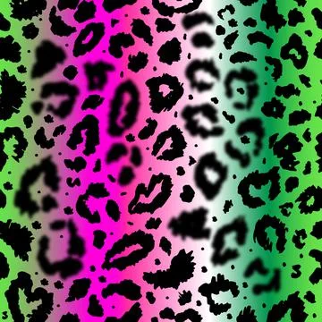 Vector seamless pattern with colored leopard print. Animal print. Cheetah print Stock Illustration