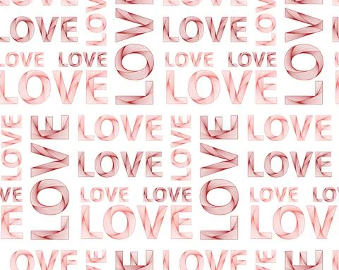 Vector seamless pattern of colored lettering love. Valentine's Day. Love. Stock Illustration