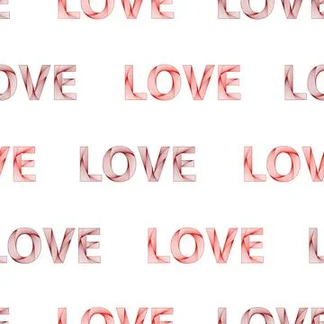 Vector seamless pattern of colored lettering love. Valentine's Day. Love. Stock Illustration