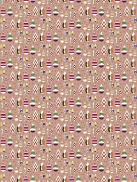 Vector seamless pattern of colored shapes that resemble leaves. Stock Illustration