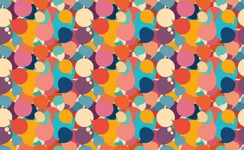 Vector Seamless pattern Colored Speech Bubbles Stock Illustration