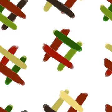 Vector seamless pattern of colored squares palette hand-drawn brush stroke Illustrazione stock