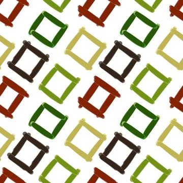 Vector seamless pattern of colored squares palette hand-drawn brush stroke Illustrazione stock