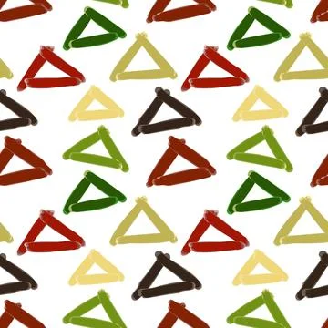 Vector seamless pattern of colored triangles palette hand-drawn brush stroke Stock Illustration