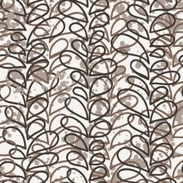 Vector seamless pattern of colored vines Stock Illustration