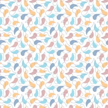 Vector seamless pattern of colored water droplets. Delicate flower petals. Stock Illustration
