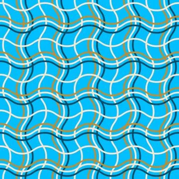 Vector seamless pattern. Colored wavy lines intertwined on a blue background Illustrazione stock