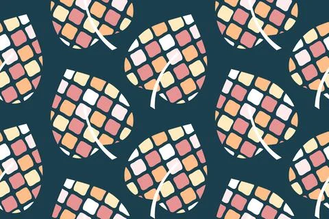 Vector seamless pattern with colorful autumn leaves. Stock Illustration