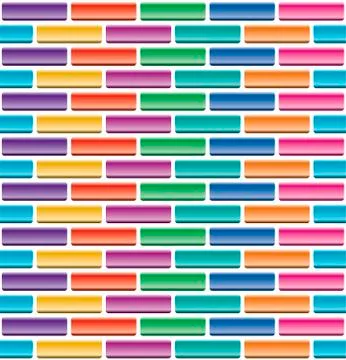 Vector seamless pattern of colorful brick wall Illustrazione stock